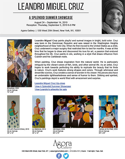 Leandro Miguel Cruz Agora Gallery Exhibition Press Release