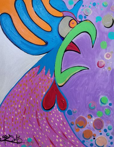 Rooster Painting By Leandro Cruz